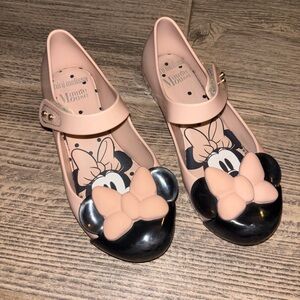Mini Melissa Minnie Mouse with Bow Ballerina Shoes Mary Jane Flats Girls Size 12